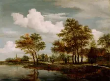 A River Scene, 1658. Creator: Meindert Hobbema