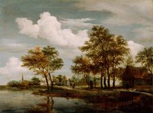 A River Scene, 1658. Creator: Meindert Hobbema