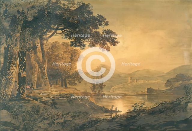 A River Scene, 1800-1824. Creator: William Payne.