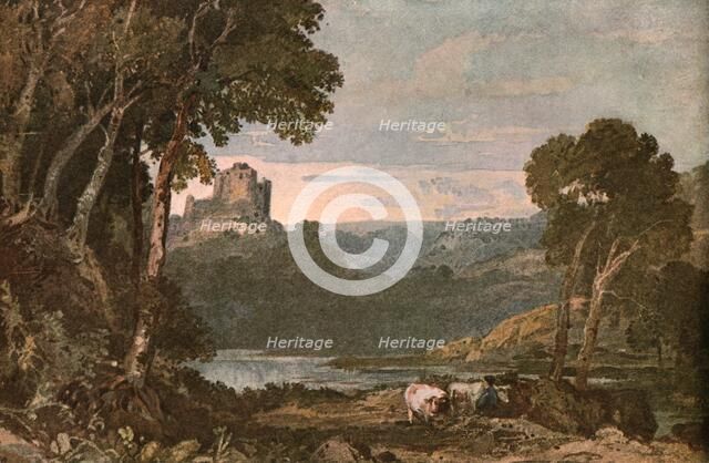 'A River Scene with Cows', (c1900).  Creator: Unknown.