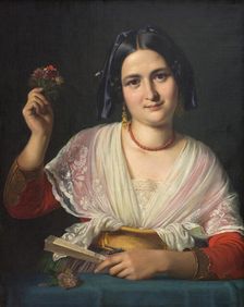 A Roman Woman in Fancy Dress, 1847. Creator: Wilhelm Marstrand