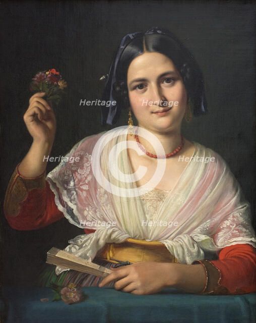 A Roman Woman in Fancy Dress, 1847. Creator: Wilhelm Marstrand.