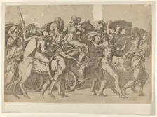 A Roman Army on the March - Troop Convoy, 1540-45. Creator: Antonio Fantuzzi