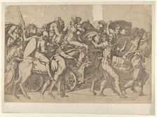 A Roman Army on the March - Troop Convoy, 1540-45. Creator: Antonio Fantuzzi