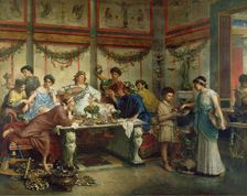 A Roman Feast, late 19th century. Creator: Roberto Bompiani