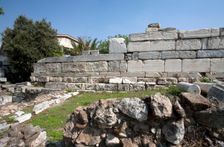 A Roman fortification wall in the Greek Agora of Athens, Greece. Creator: Samuel Magal