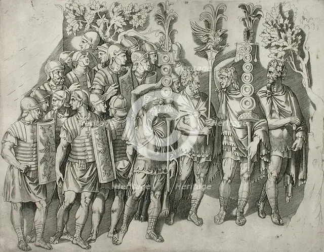 A Roman Legion, between 1515 and 1527. Creator: Marco Dente.
