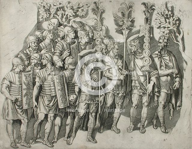 A Roman Legion, between 1515 and 1527. Creator: Marco Dente.