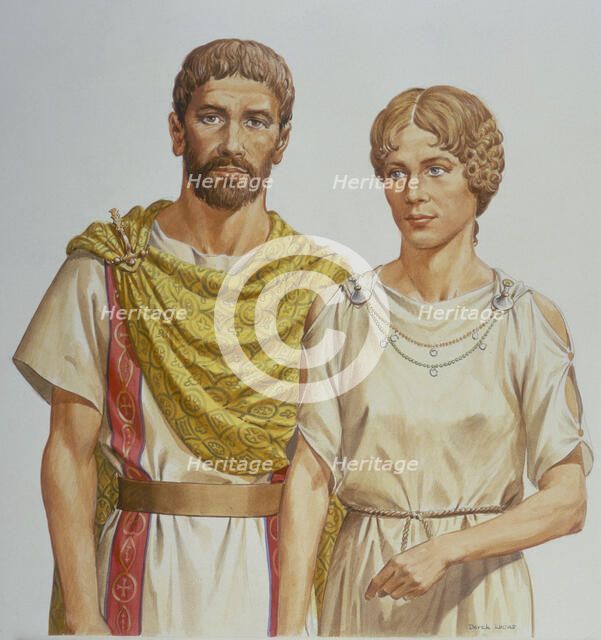 A Roman man and woman. Artist: Derek Lucas