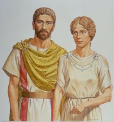 A Roman man and woman. Creator: Derek Lucas