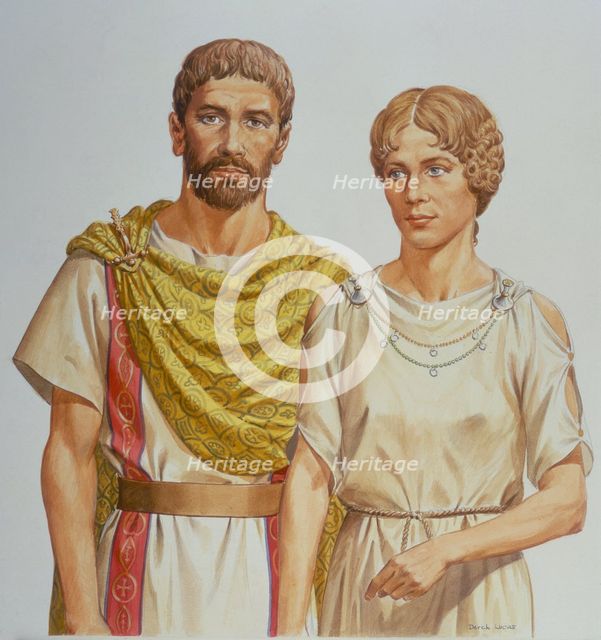 A Roman man and woman. Creator: Derek Lucas.