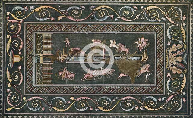 'A Roman Mosaic at Lyons, Representing the Circus Games', 1942. Artist: F. Artaud.