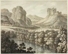 A Romantic Landscape with a Ruined Castle, 1778-87. Creator: Robert Adam