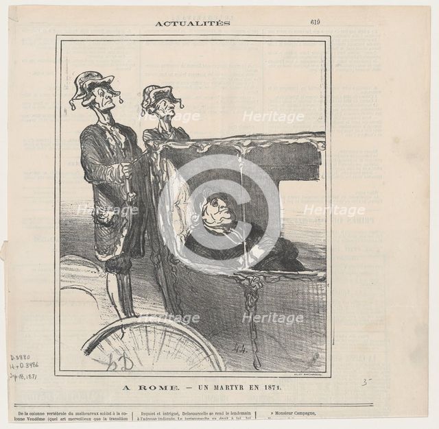 A Rome - un martyr en 1871, (1871).  Creator: Honore Daumier.