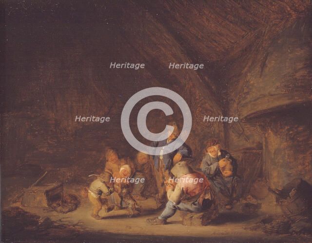 A Room in a Cottage, 1636. Creator: Adriaen van Ostade.