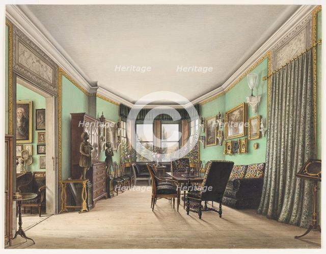 A Room in Schloss Buchwald, c. 1843. Artist: Klose, Friedrich Wilhelm (1804-1863)