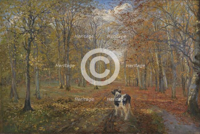 A road in Dyrehaven, autumn, 1889. Creator: Theodor Esbern Philipsen.