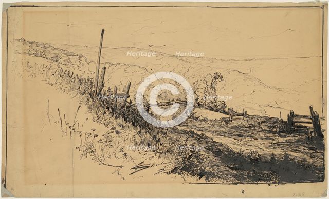 A Road in the Hills Near Dordrecht, 1870-1877. Creator: Walter Shirlaw.
