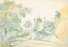 A Roadside Chapel near Tivoli, 1835. Creator: August Georg Friedrich Lucas