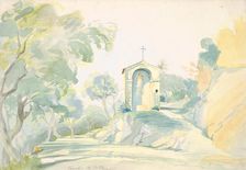 A Roadside Chapel near Tivoli, 1835. Creator: August Georg Friedrich Lucas