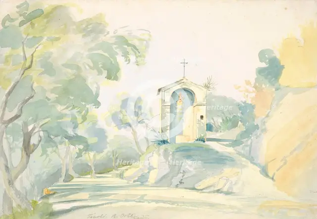 A Roadside Chapel near Tivoli, 1835. Creator: August Georg Friedrich Lucas.