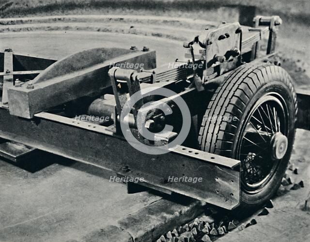 'A roadster tyre under test', 1937. Artist: Unknown.