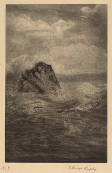 A Rock in the Sea, c. 1890. Creator: Elbridge Kingsley