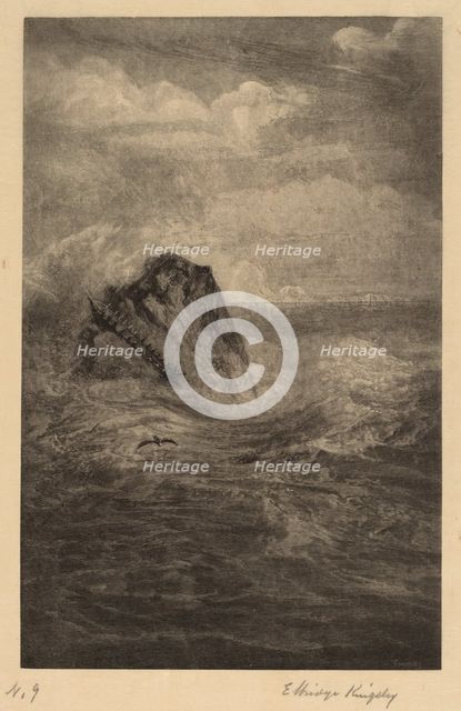 A Rock in the Sea, c. 1890. Creator: Elbridge Kingsley.