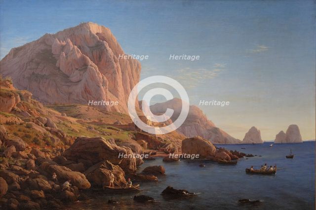A Rocky Coast, Capri. After Sunrise;Motif from Capri, Soon after Sunrise, 1841-1843. Creator: Christen Købke.