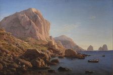 A Rocky Coast, Capri. After Sunrise;Motif from Capri, Soon after Sunrise, 1841-1843. Creator: Christen Købke