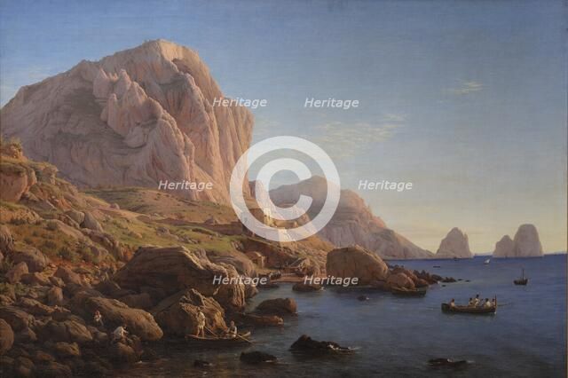 A Rocky Coast, Capri. After Sunrise;Motif from Capri, Soon after Sunrise, 1841-1843. Creator: Christen Købke.