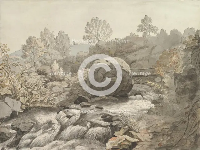 A Rocky Stream, Italy, ca. 1786-91. Creator: Samuel Woodforde.