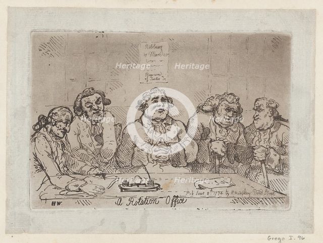 A Rotation Office, [June 8, 1774] 1779 reissue (?)., [June 8, 1774] 1779 reissue (?). Creator: Thomas Rowlandson.