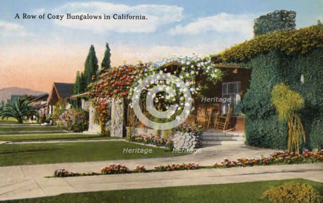 'A Row of Cozy Bungalows in California', USA, 1915. Artist: Unknown