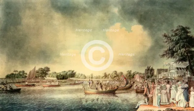 'A Rowing Match at Richmond', 1793, (1942).  Creator: Robert Clevely.