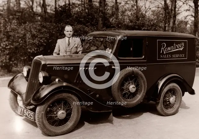 A Rowntree’s sales representative besides his car, York, Yorkshire,  1937. Artist: Unknown