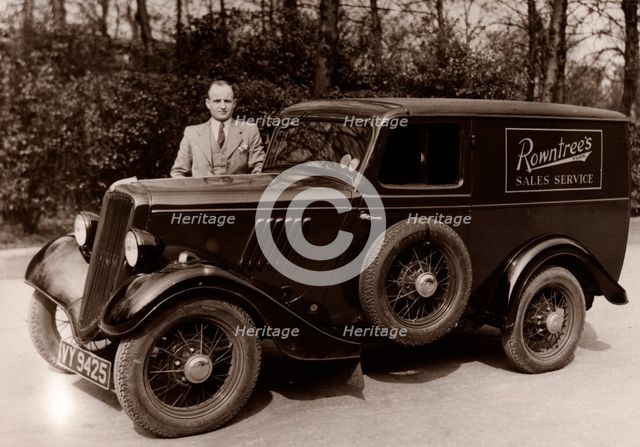 A Rowntree’s sales representative besides his car, York, Yorkshire,  1937. Artist: Unknown