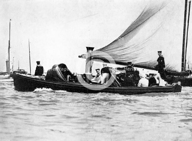 'A Royal and Imperial Party at Cowes', 1910.Artist: Sport & General
