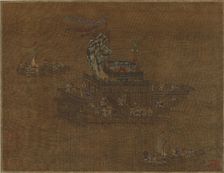 A royal barge at sea, Ming or Qing dynasty, 16th-17th century. Creator: Unknown