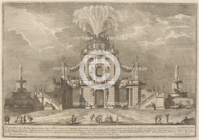 A Royal Hunt Casino in the Countryside, for the "Chinea" Festival, 1755. Creator: Giuseppe Vasi.