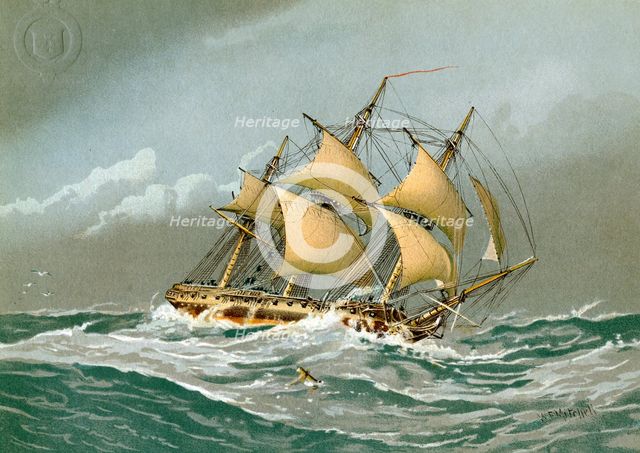 A Royal Navy 28 gun frigate, c1794 (c1890-c1893). Artist: William Frederick Mitchell