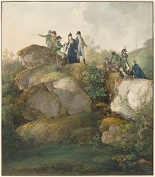 A Royal Party Admiring the Sunset atop the Hesselberg Mountain, 1801. Creator: Johann Georg von Dillis
