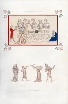 A royal repast, early 14th century, (1843).Artist: Henry Shaw