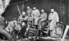 A royal shooting party at Windsor, 1870 (1910).Artist: Hills and Saunders