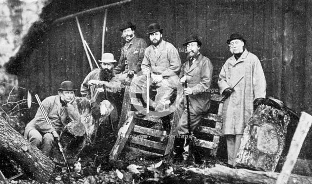 A royal shooting party at Windsor, 1870 (1910).Artist: Hills and Saunders