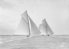 A run for the mark: the 19-metre class Octavia Corona & Mariquita 1912. Creator: Kirk & Sons of Cowes