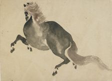 A running horse, late 18th-early 19th century. Creator: Hokusai