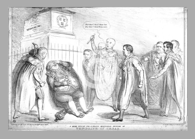 'A Rude Design for a Grand Historical Picture of The Death of Caesar', 1836. Creator: John Doyle.