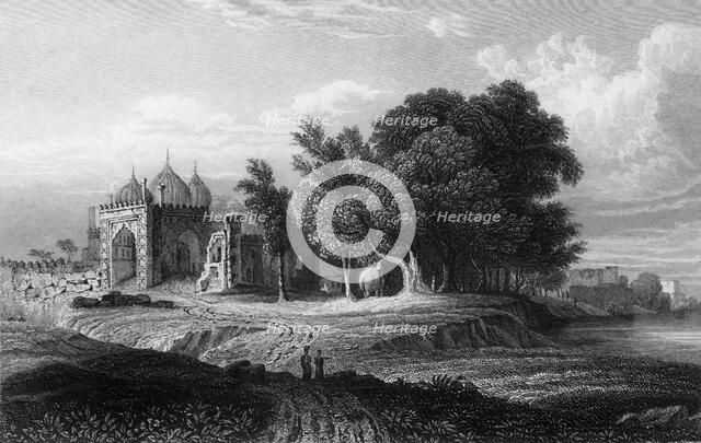 'A Ruin on the Banks of the Jumna, Above the City of Delhi', 1834. Creator: William Purser.