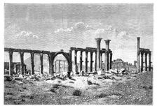 A ruined colonnade at Palmyra (Tadmur), Syria, 1895